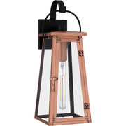 Quoizel Carolina 19in 1-Light Outdoor Wall Lantern | Traditional Aged Copper and Clear Glass | Front Door & Porch Sconce | Model CLN8407AC