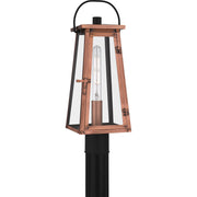 Quoizel Carolina 7in 1-Light Outdoor Wall Lantern | Traditional Aged Copper and Clear Glass | Front Porch & Entryway | Model CLN9007AC
