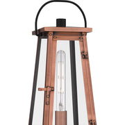 Quoizel Carolina 7in 1-Light Outdoor Wall Lantern | Traditional Aged Copper and Clear Glass | Front Porch & Entryway | Model CLN9007AC