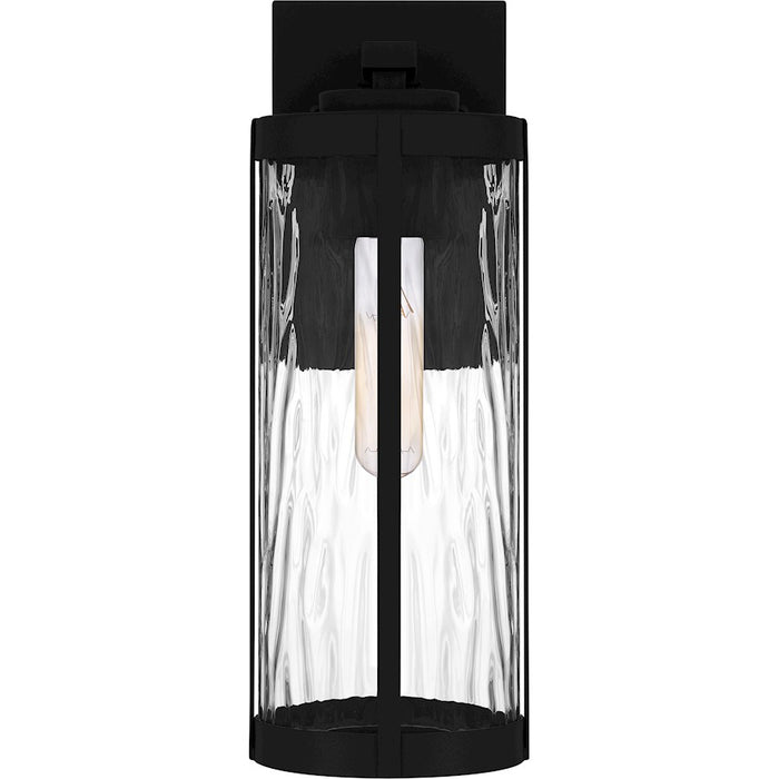 Quoizel Culpo 1 Light Outdoor Lantern, Matte Black/Clear Water
