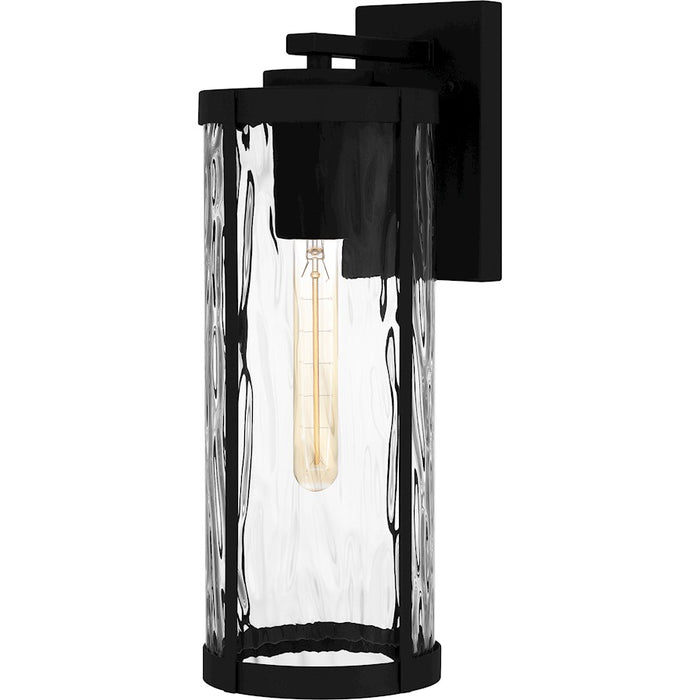 Quoizel Culpo 1 Light Outdoor Lantern, Matte Black/Clear Water