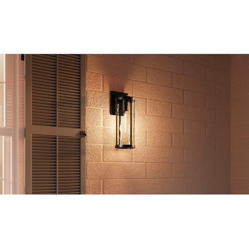 Quoizel Culpo 1 Light Outdoor Lantern, Matte Black/Clear Water