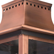 Quoizel Chalmers 10in 2-Light Outdoor Lantern | Traditional Aged Copper and Clear Glass | Front Porch & Entryway | 10 x 11.5 x 19 in | Model CM8410AC