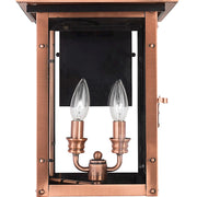Quoizel Chalmers 10in 2-Light Outdoor Lantern | Traditional Aged Copper and Clear Glass | Front Porch & Entryway | 10 x 11.5 x 19 in | Model CM8410AC