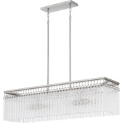 Quoizel Camilla 38in 4-Light Island Chandelier | Glam Brushed Nickel and Clear Glacier Crystal Glass | Kitchen Island & Dining Room | Model CMI438BN