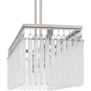 Quoizel Camilla 38in 4-Light Island Chandelier | Glam Brushed Nickel and Clear Glacier Crystal Glass | Kitchen Island & Dining Room | Model CMI438BN
