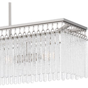 Quoizel Camilla 38in 4-Light Island Chandelier | Glam Brushed Nickel and Clear Glacier Crystal Glass | Kitchen Island & Dining Room | Model CMI438BN