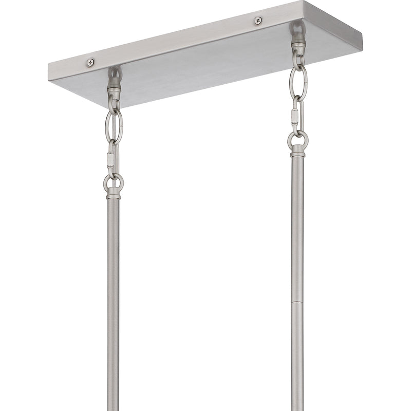 Quoizel Camilla 38in 4-Light Island Chandelier | Glam Brushed Nickel and Clear Glacier Crystal Glass | Kitchen Island & Dining Room | Model CMI438BN
