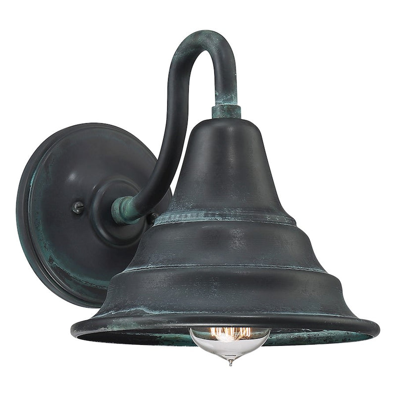 Quoizel Carmel 1 Light Small Outdoor Wall Lantern, Aged Verde