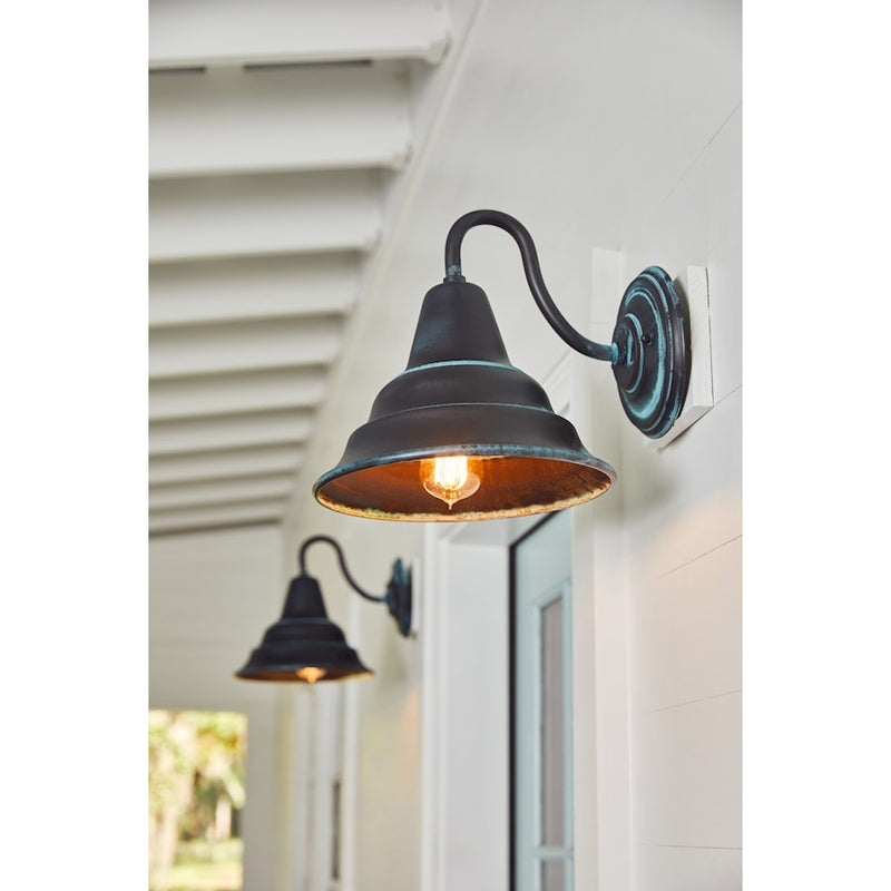 Quoizel Carmel 1 Light Small Outdoor Wall Lantern, Aged Verde