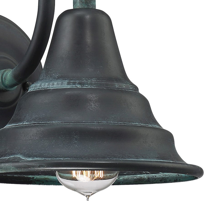 Quoizel Carmel 1 Light Small Outdoor Wall Lantern, Aged Verde
