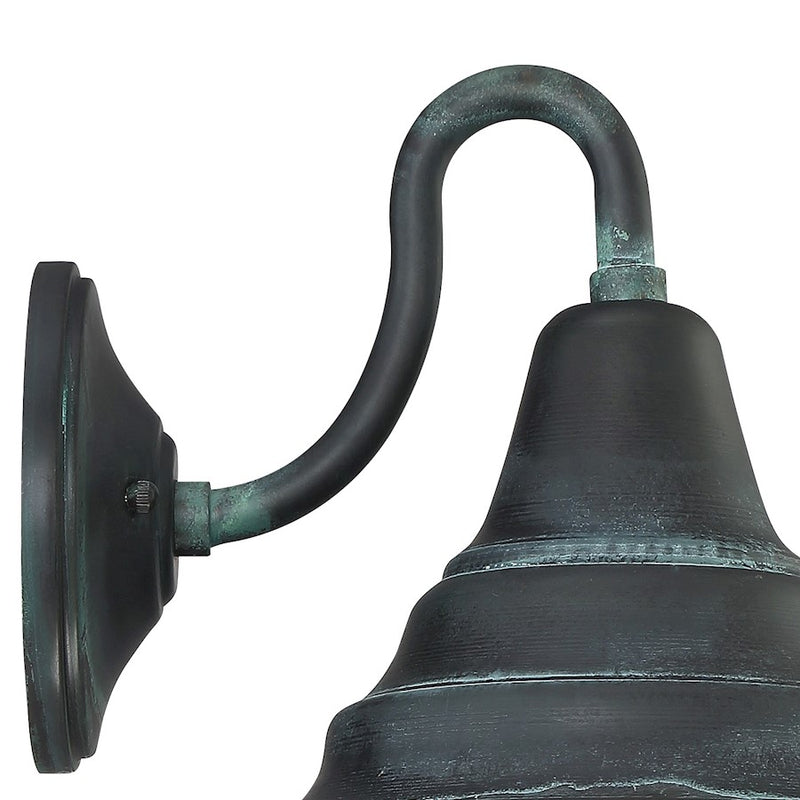 Quoizel Carmel 1 Light Small Outdoor Wall Lantern, Aged Verde