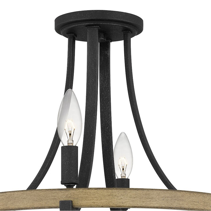 Quoizel Colombes 4 Light Semi-Flush Mount, Grey Ash