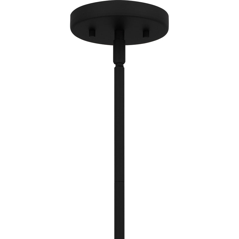 Quoizel Cornelia 26in 5-Light Chandelier | Farmhouse Matte Black and Clear Seedy Glass | Dining Room & Foyer | 26 x 26 x 19.5 in | Model CNE5026MBK