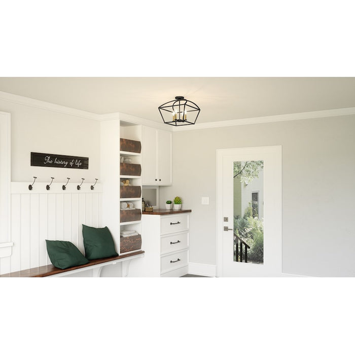 Quoizel Concho Bay 4 Light Semi-Flush Mount, Matte Black