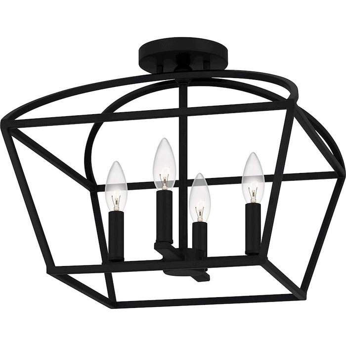 Quoizel Concho Bay 4 Light Semi-Flush Mount, Matte Black