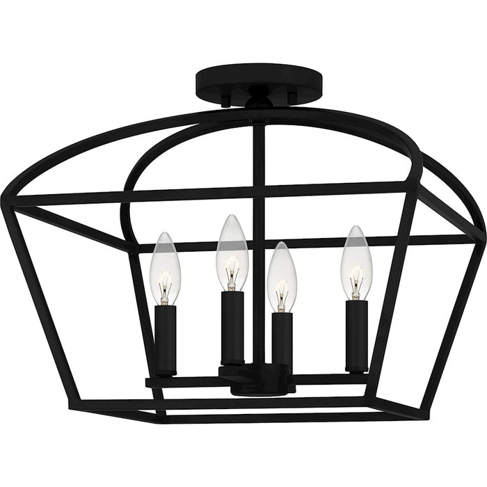 Quoizel Concho Bay 4 Light Semi-Flush Mount, Matte Black