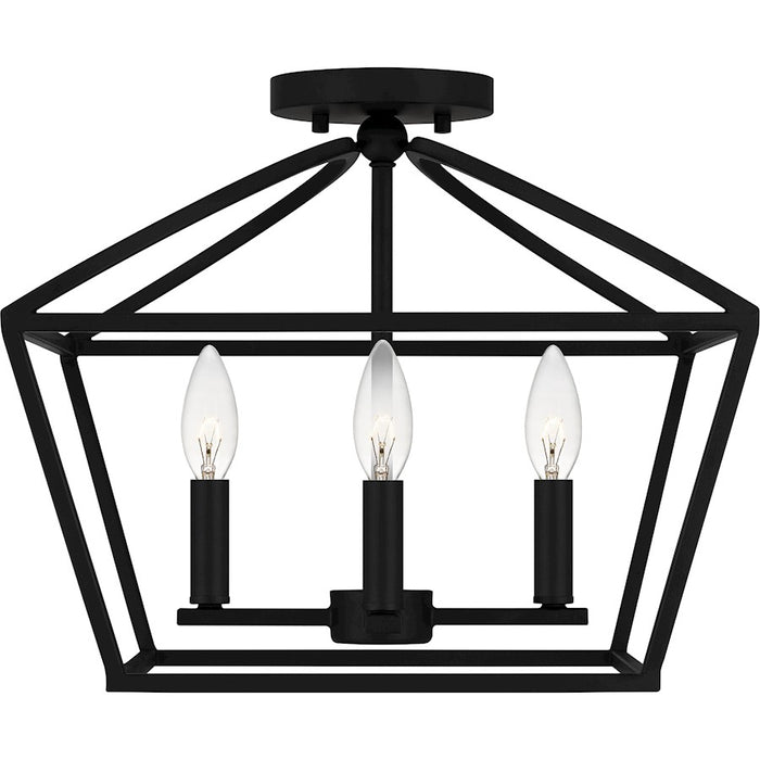 Quoizel Concho Bay 4 Light Semi-Flush Mount, Matte Black