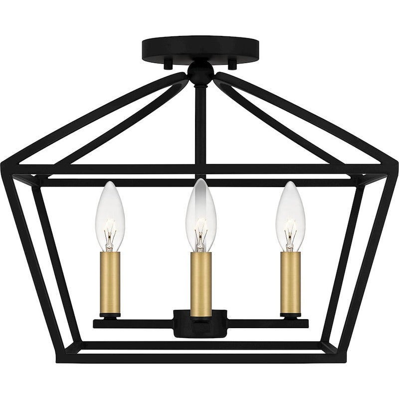 Quoizel Concho Bay 4 Light Semi-Flush Mount, Matte Black