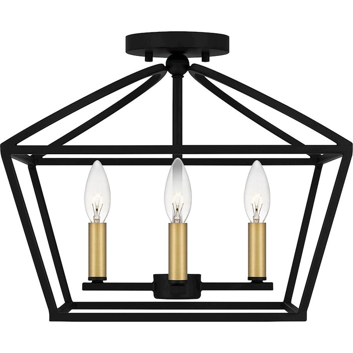Quoizel Concho Bay 4 Light Semi-Flush Mount, Matte Black