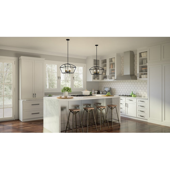 Quoizel Concho Bay 4 Light Pendant, Matte Black