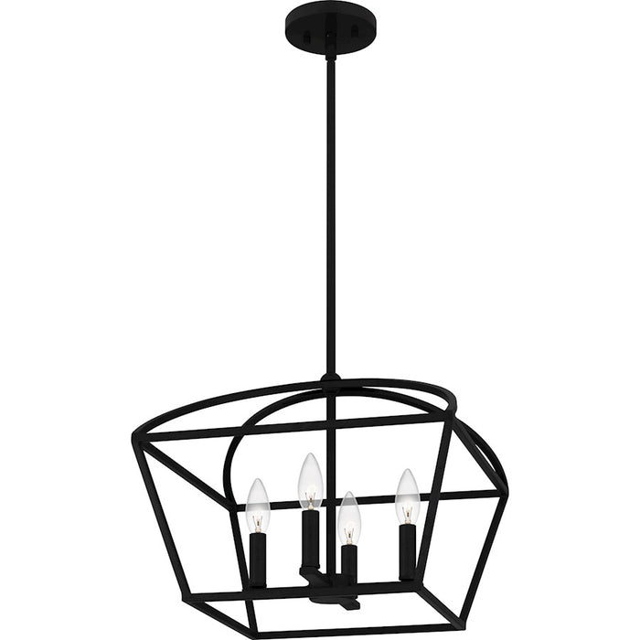 Quoizel Concho Bay 4 Light Pendant, Matte Black