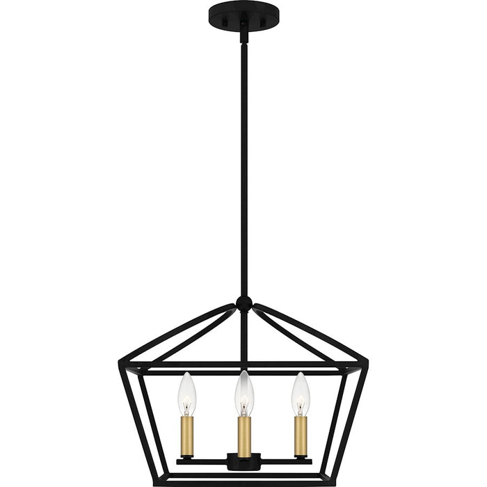 Quoizel Concho Bay 4 Light Pendant, Matte Black