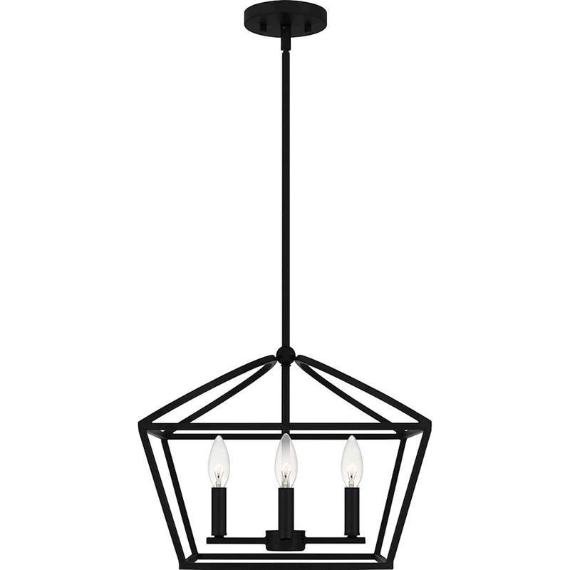 Quoizel Concho Bay 4 Light Pendant, Matte Black