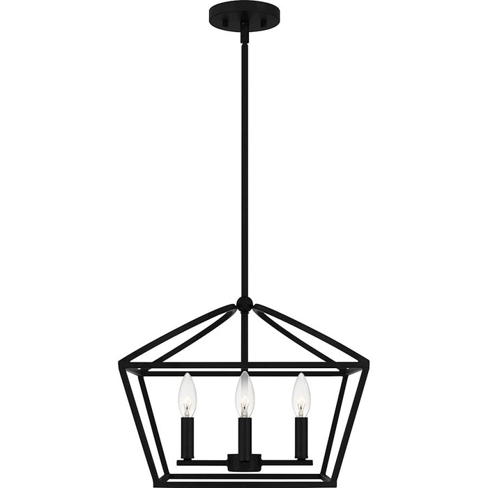 Quoizel Concho Bay 4 Light Pendant, Matte Black