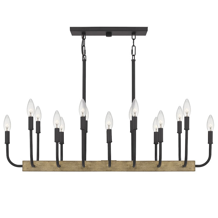 Quoizel Coda Linear 16 Light Chandelier, Earth Black