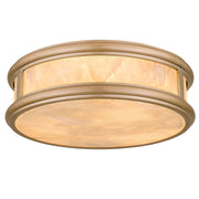 Quoizel Colette 16in LED Flush Mount | Contemporary Bronze Gold and Alabaster Glass | Bathroom & Hallway | 16.25 x 16.25 x 5 in | Model COLE1616BGD