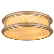 Quoizel Colette 16in LED Flush Mount | Contemporary Bronze Gold and Alabaster Glass | Bathroom & Hallway | 16.25 x 16.25 x 5 in | Model COLE1616BGD