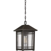 Quoizel Cedar Point 10in 1-Light Outdoor Pendant | Craftsman Palladian Bronze and Clear Seedy Glass | Covered Porch & Entryway | Model CPT1910PN