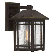 Quoizel Cedar Point 6in 1-Light Outdoor Wall Lantern | Craftsman Palladian Bronze and Clear Seedy Glass | Porch & Entryway | Model CPT8406PN