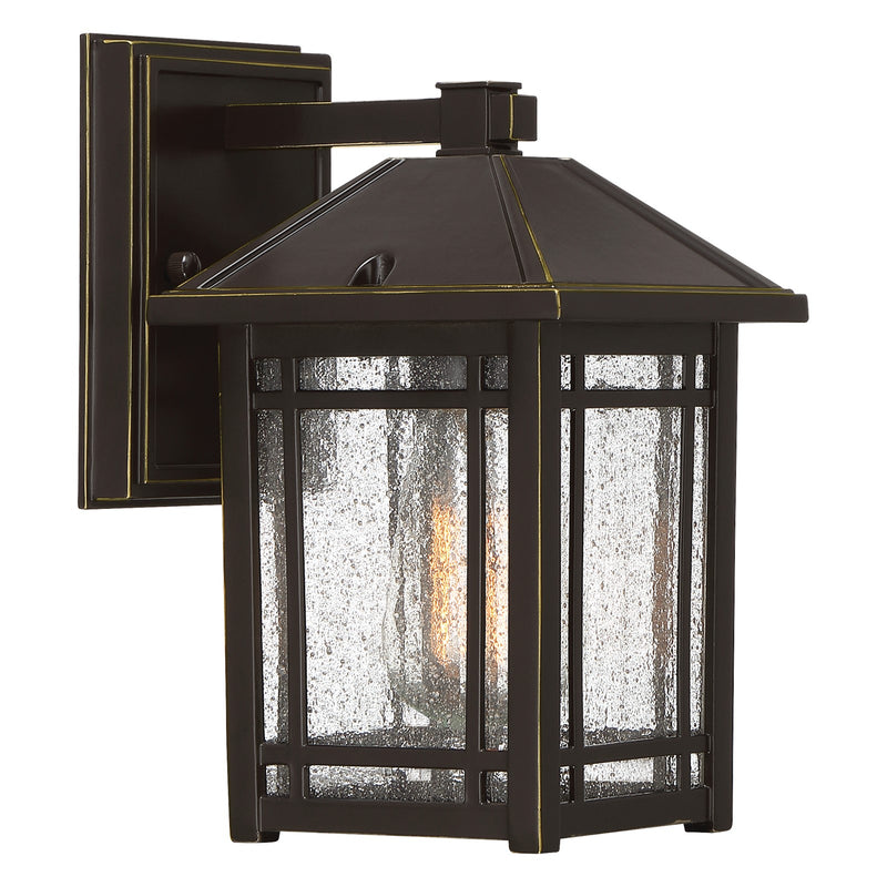 Quoizel Cedar Point 6in 1-Light Outdoor Wall Lantern | Craftsman Palladian Bronze and Clear Seedy Glass | Porch & Entryway | Model CPT8406PN