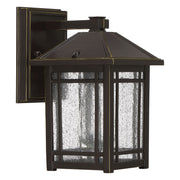 Quoizel Cedar Point 6in 1-Light Outdoor Wall Lantern | Craftsman Palladian Bronze and Clear Seedy Glass | Porch & Entryway | Model CPT8406PN