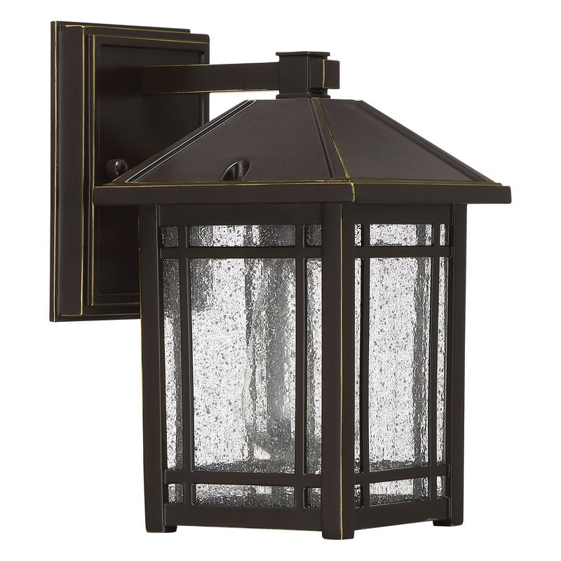 Quoizel Cedar Point 6in 1-Light Outdoor Wall Lantern | Craftsman Palladian Bronze and Clear Seedy Glass | Porch & Entryway | Model CPT8406PN