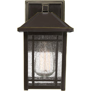 Quoizel Cedar Point 6in 1-Light Outdoor Wall Lantern | Craftsman Palladian Bronze and Clear Seedy Glass | Porch & Entryway | Model CPT8406PN