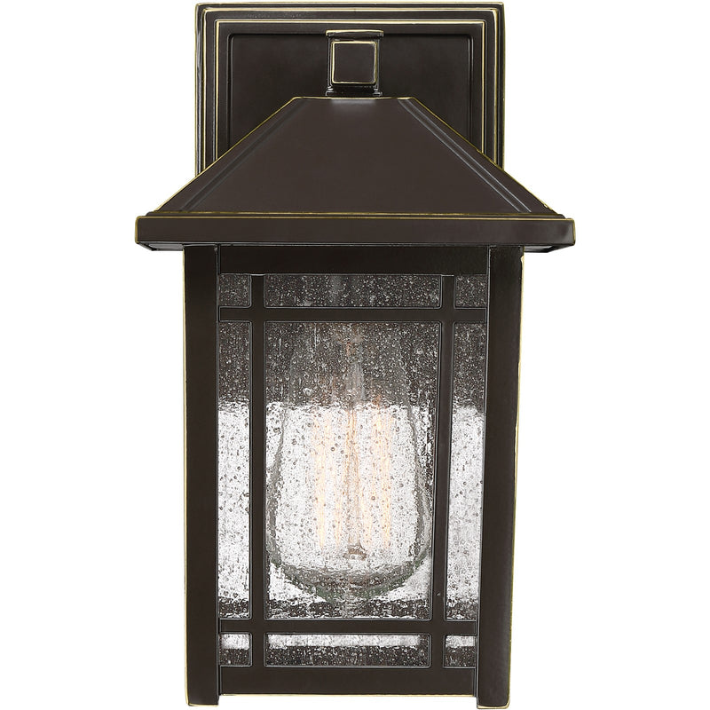 Quoizel Cedar Point 6in 1-Light Outdoor Wall Lantern | Craftsman Palladian Bronze and Clear Seedy Glass | Porch & Entryway | Model CPT8406PN