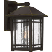 Quoizel Cedar Point 8in 1-Light Outdoor Wall Lantern | Craftsman Palladian Bronze and Clear Seedy Glass | Porch & Entryway | Model CPT8408PN