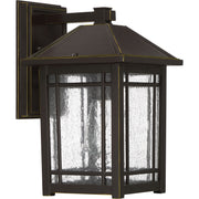 Quoizel Cedar Point 8in 1-Light Outdoor Wall Lantern | Craftsman Palladian Bronze and Clear Seedy Glass | Porch & Entryway | Model CPT8408PN