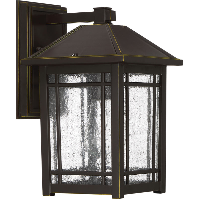Quoizel Cedar Point 8in 1-Light Outdoor Wall Lantern | Craftsman Palladian Bronze and Clear Seedy Glass | Porch & Entryway | Model CPT8408PN