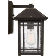 Quoizel Cedar Point 8in 1-Light Outdoor Wall Lantern | Craftsman Palladian Bronze and Clear Seedy Glass | Porch & Entryway | Model CPT8408PN
