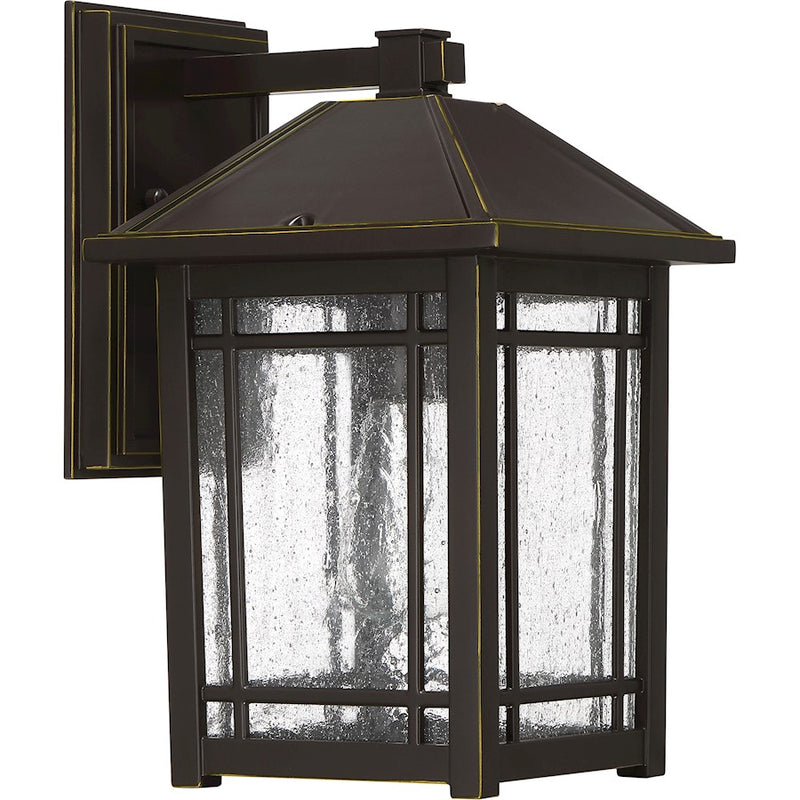 Quoizel Cedar Point 8in 1-Light Outdoor Wall Lantern | Craftsman Palladian Bronze and Clear Seedy Glass | Porch & Entryway | Model CPT8408PN