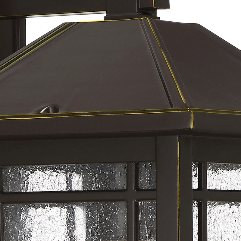 Quoizel Cedar Point 8in 1-Light Outdoor Wall Lantern | Craftsman Palladian Bronze and Clear Seedy Glass | Porch & Entryway | Model CPT8408PN