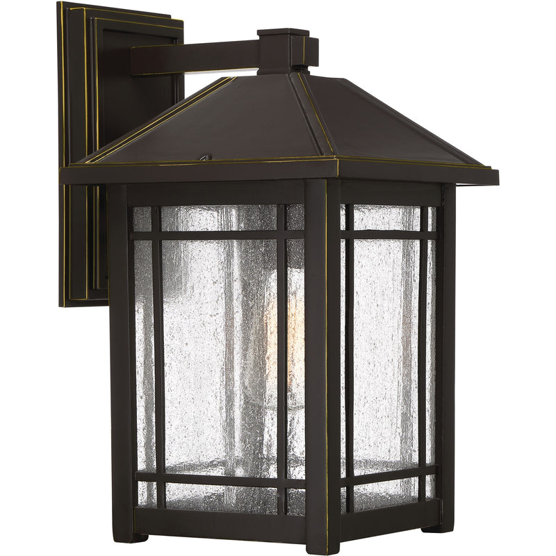 Quoizel Cedar Point 10in 1-Light Outdoor Wall Lantern | Craftsman Palladian Bronze and Clear Seedy Glass | Porch & Entryway | Model CPT8410PN