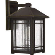 Quoizel Cedar Point 10in 1-Light Outdoor Wall Lantern | Craftsman Palladian Bronze and Clear Seedy Glass | Porch & Entryway | Model CPT8410PN