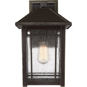 Quoizel Cedar Point 10in 1-Light Outdoor Wall Lantern | Craftsman Palladian Bronze and Clear Seedy Glass | Porch & Entryway | Model CPT8410PN