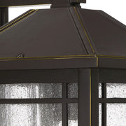 Quoizel Cedar Point 10in 1-Light Outdoor Wall Lantern | Craftsman Palladian Bronze and Clear Seedy Glass | Porch & Entryway | Model CPT8410PN