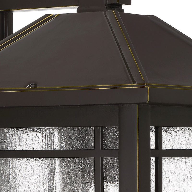 Quoizel Cedar Point 10in 1-Light Outdoor Wall Lantern | Craftsman Palladian Bronze and Clear Seedy Glass | Porch & Entryway | Model CPT8410PN